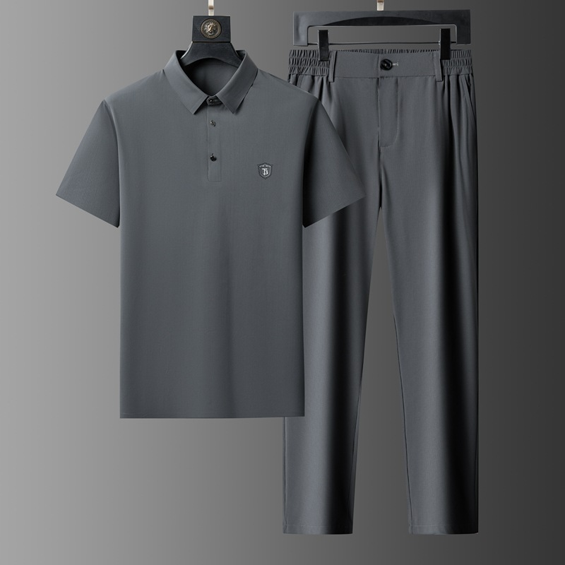 Racing-Inspired Polo Set Gray
