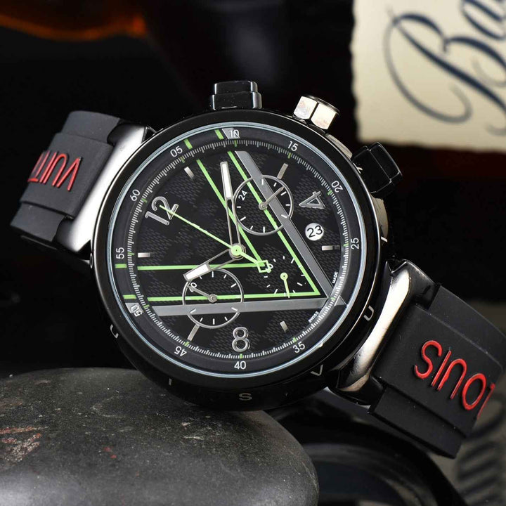 Stylish Chronograph Watch for Men Black Green – Black Case