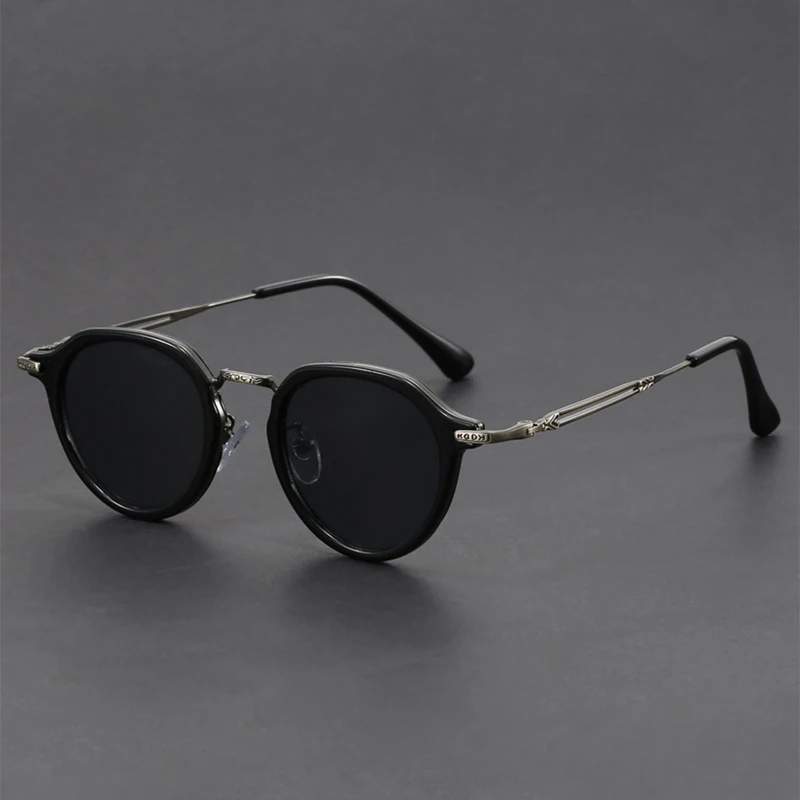 Vintage-Inspired Retro Sunglasses Black-Silver