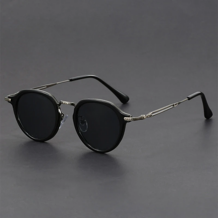 Vintage-Inspired Retro Sunglasses Black-Silver