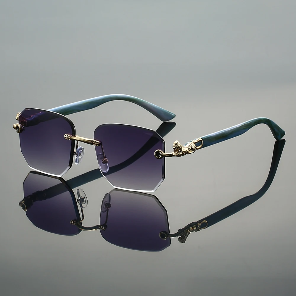 Rimless Fashion Sunglasses for Stylish Protection Gray