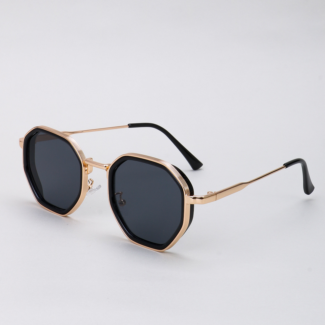 Geometric Fashion Sunglasses Gold Black