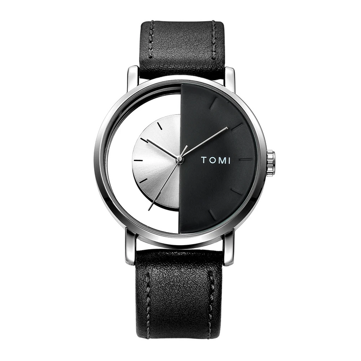 Elegant Eclipse Timepiece for Stylish Wear Silver Black