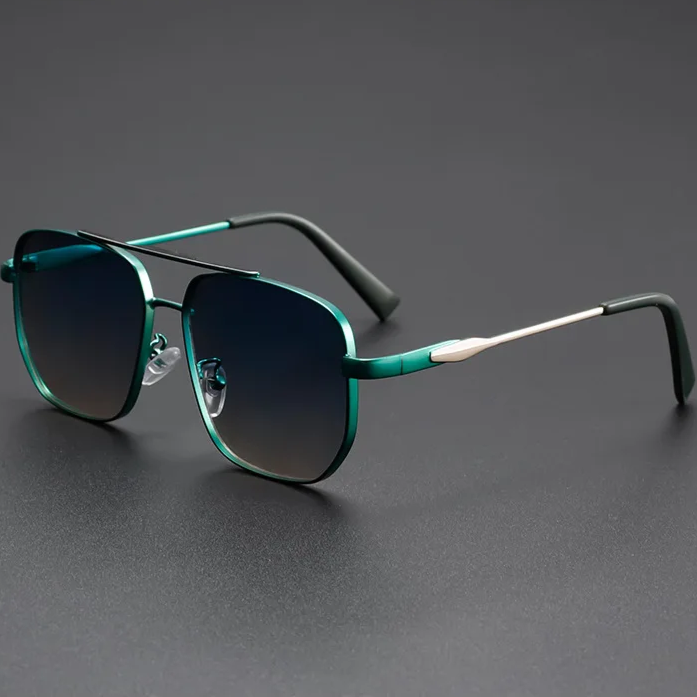 Stylish Square Aviator Sunglasses for Ultimate Sun Protection Green
