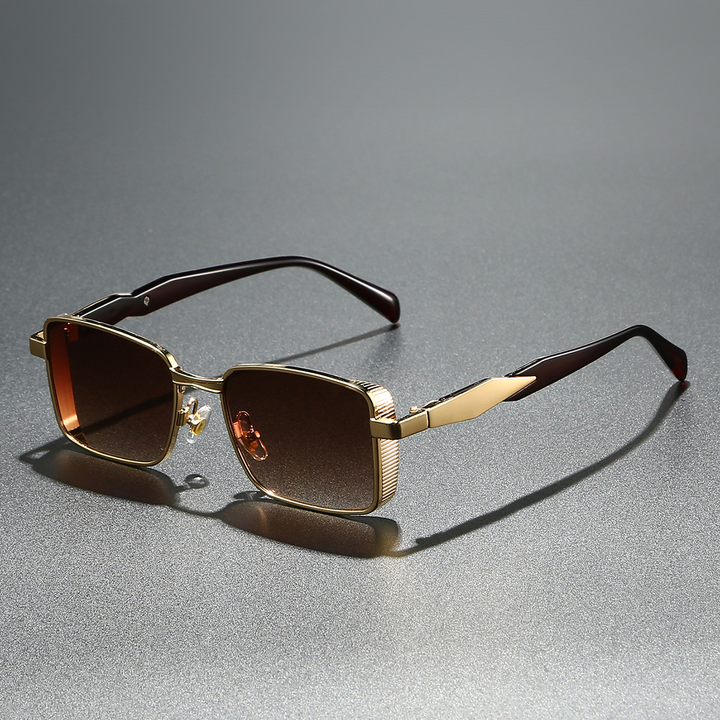 Stylish Square Sunglasses for a Chic Look Gold Frame Brown Lens