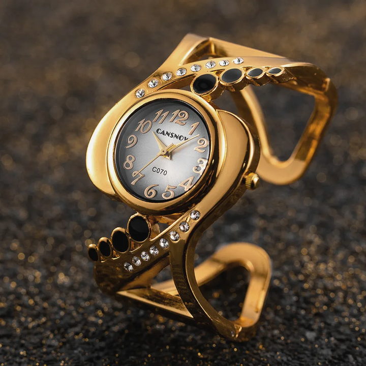 Elegant Bangle Watch for Timeless Style Gold Black