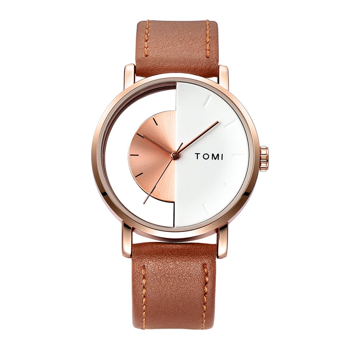 Elegant Eclipse Timepiece for Stylish Wear Rose Gold Brown