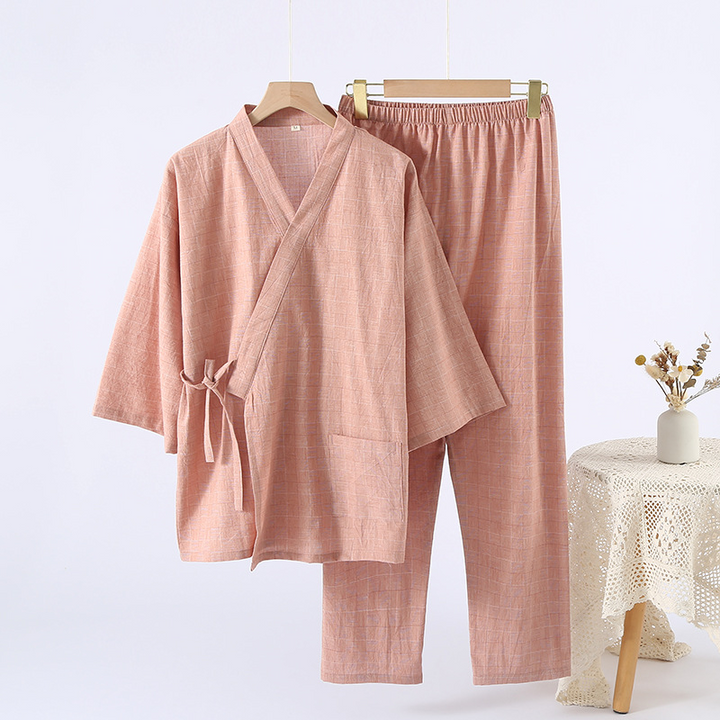 Cozy Linen Wrap Set Pink