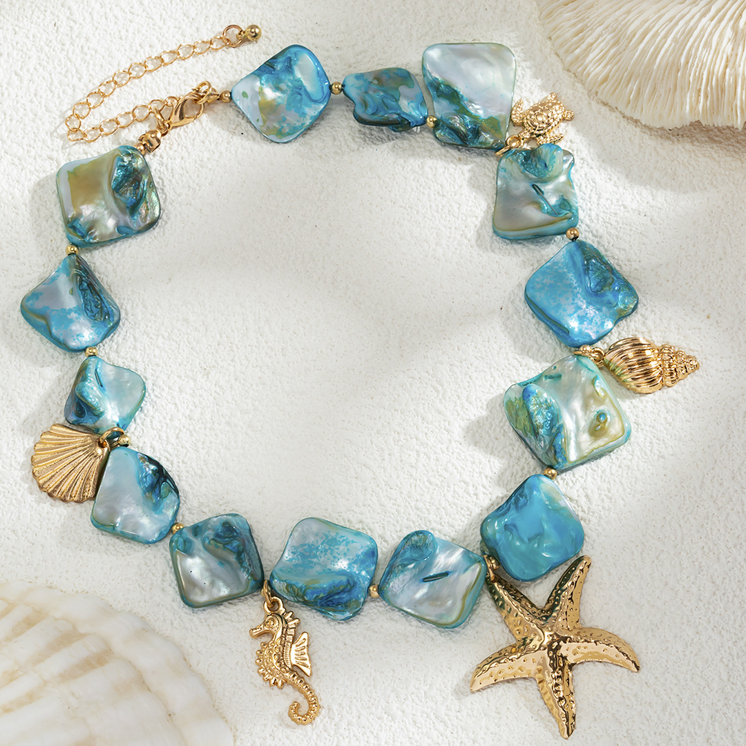 Elegant Ocean-Inspired Necklace Blue