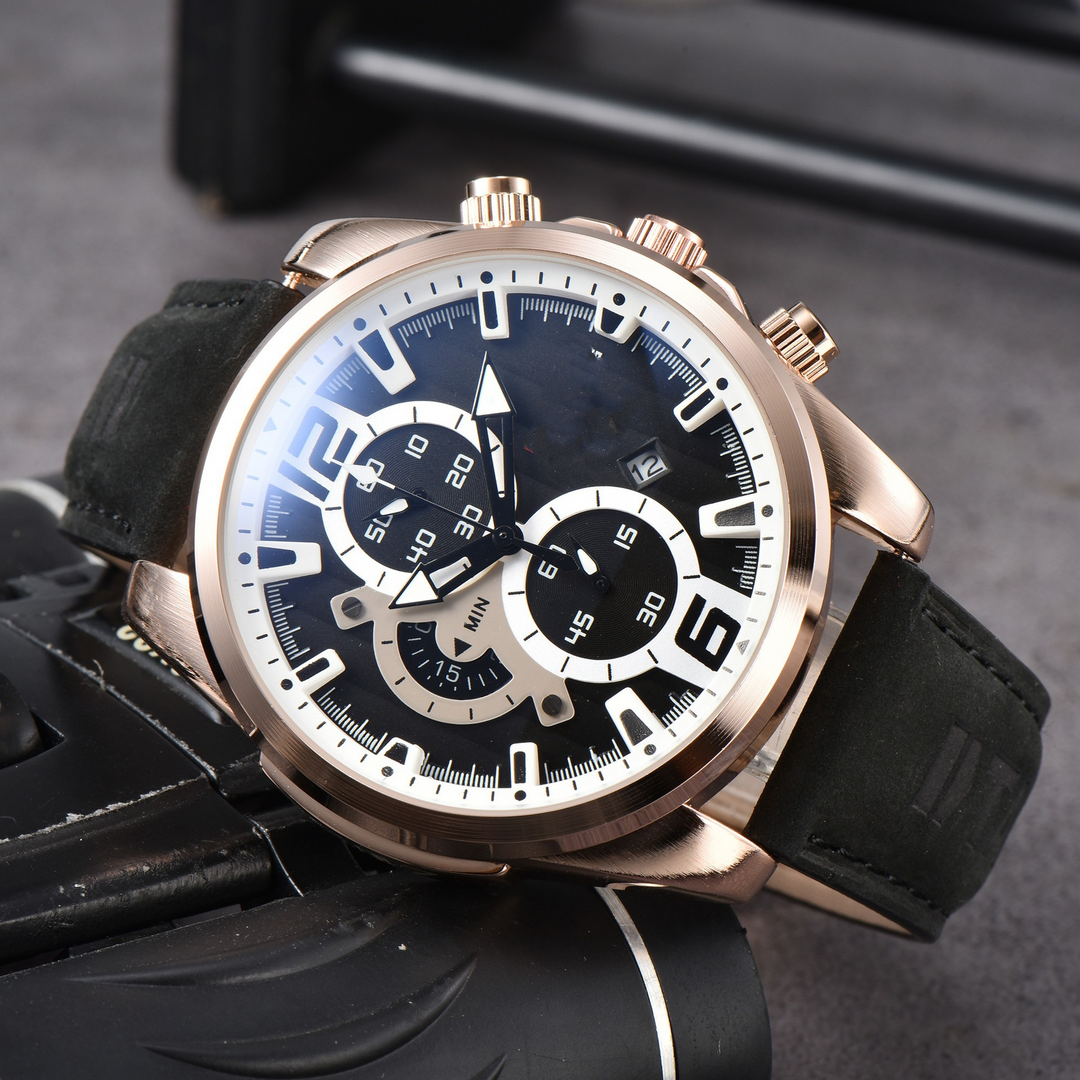 Stylish Chrono Watch for Timeless Elegance Black-Bronze