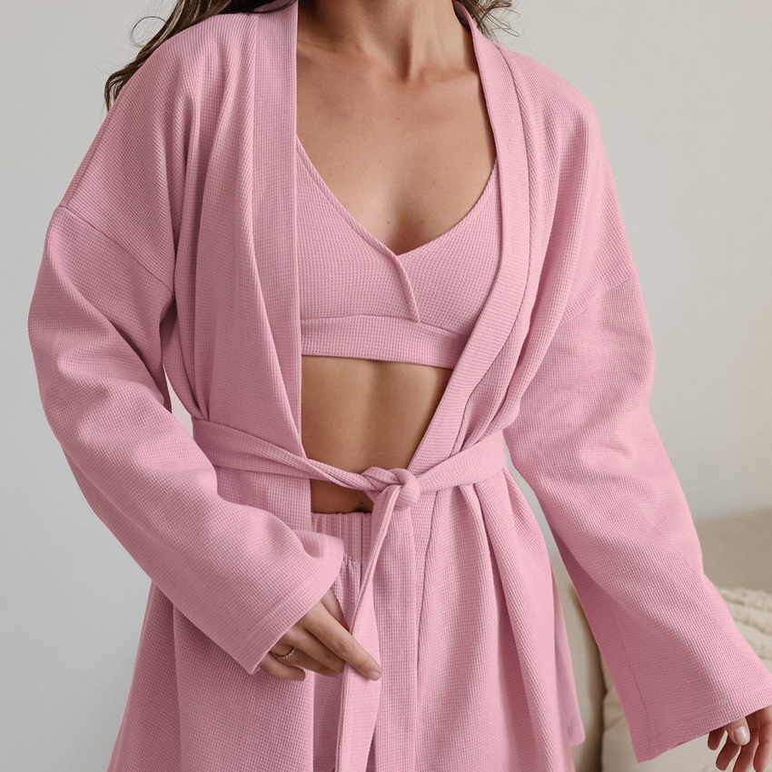 Cozy Waffle Loungewear Set Pink