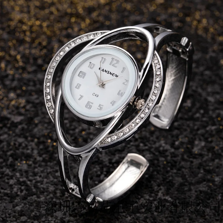 Elegant Bangle Watch for Timeless Style Silver