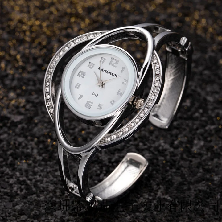 Elegant Bangle Watch for Timeless Style Silver