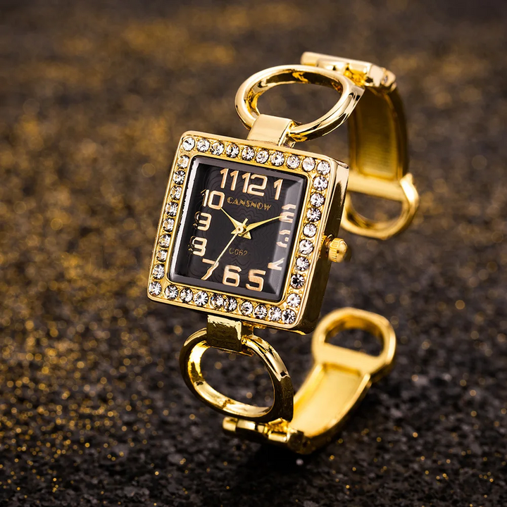 Elegant Bangle Watch for Timeless Style Gold Black