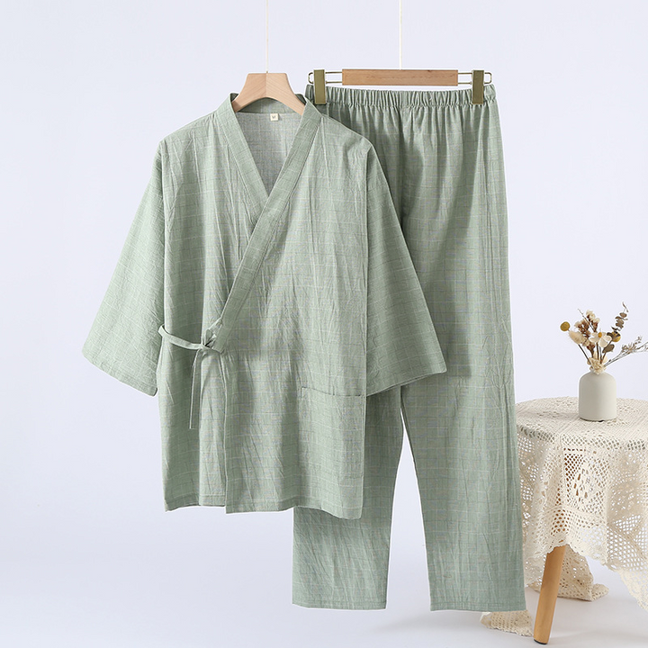 Cozy Linen Wrap Set Mint Green