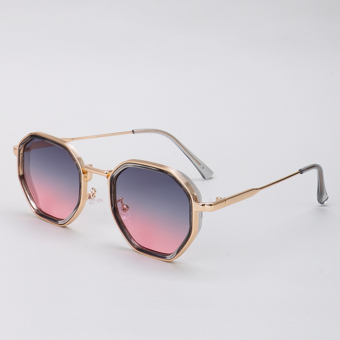Geometric Fashion Sunglasses Gold Purple
