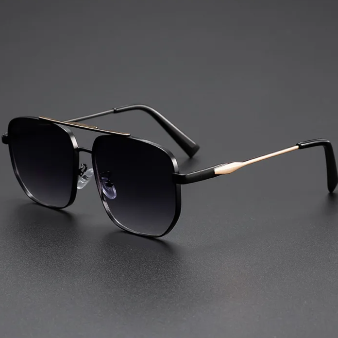 Stylish Square Aviator Sunglasses for Ultimate Sun Protection Black Gray