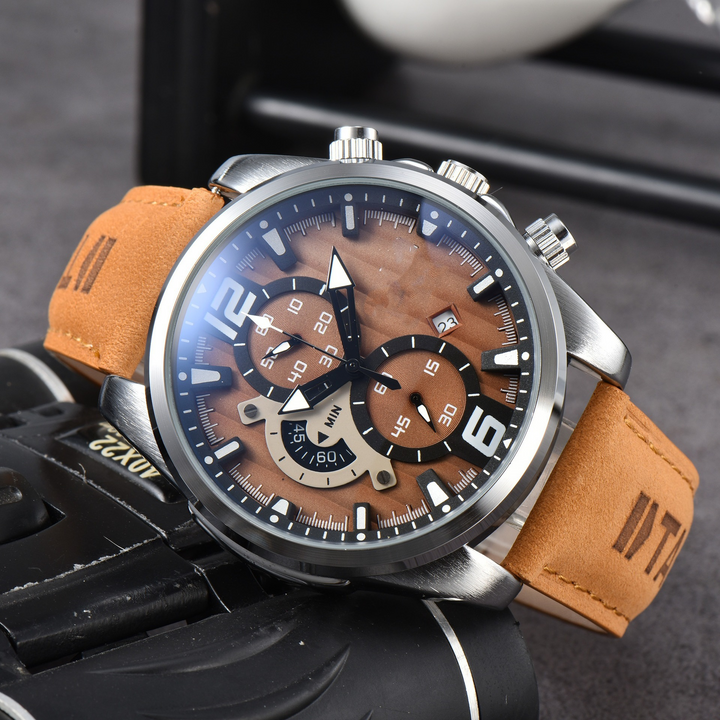 Stylish Chrono Watch for Timeless Elegance Brown-Silver