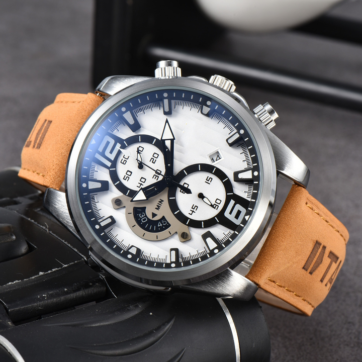 Stylish Chrono Watch for Timeless Elegance White-Silver