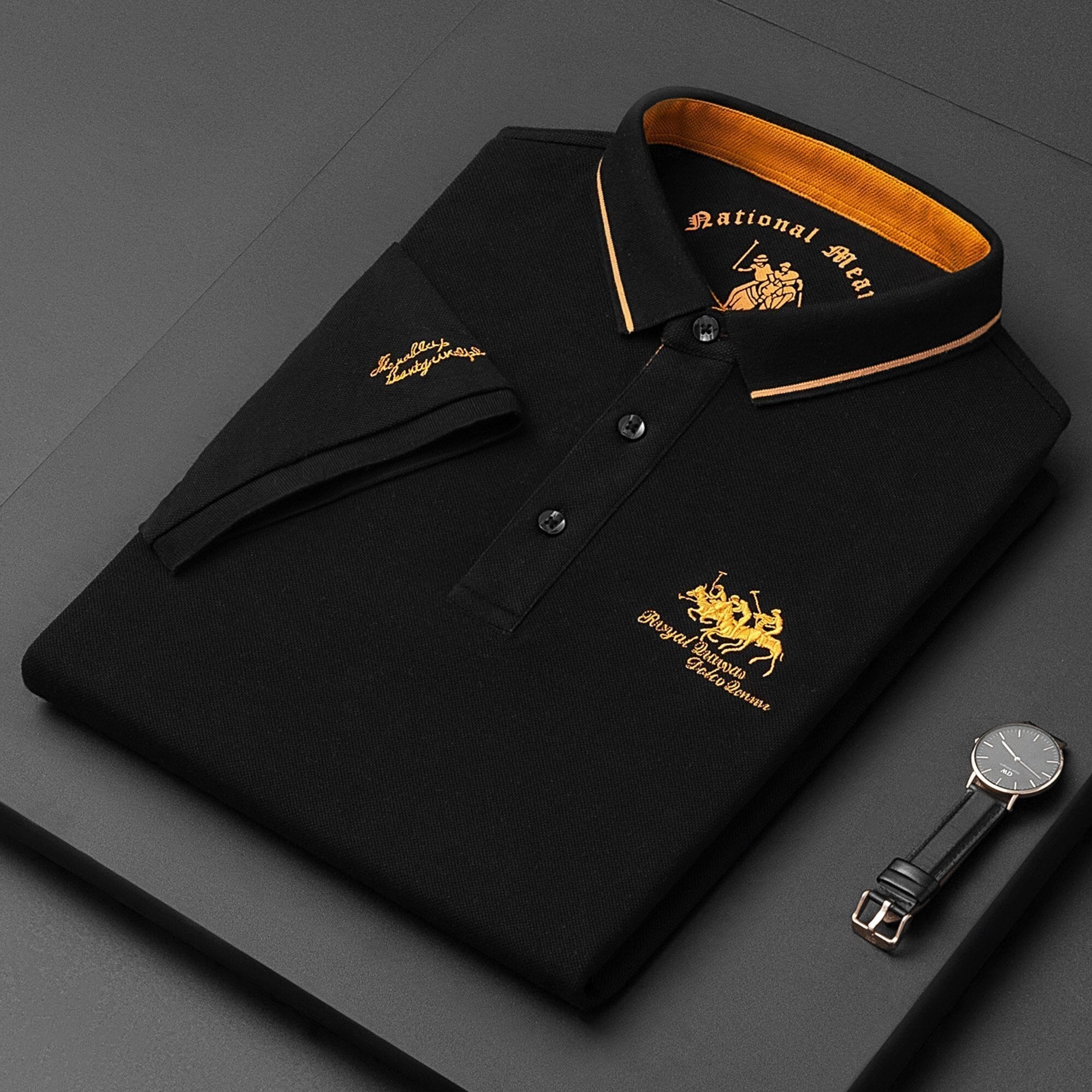 Men's Embroidered Polo Shirt Black