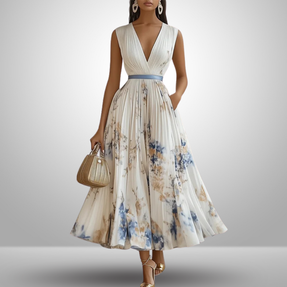 Elegant Women's Flowy Maxi Dress for Holiday and Resort Wear