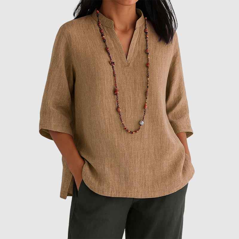 Women's Relaxed Fit Side-Slit Tunic Top