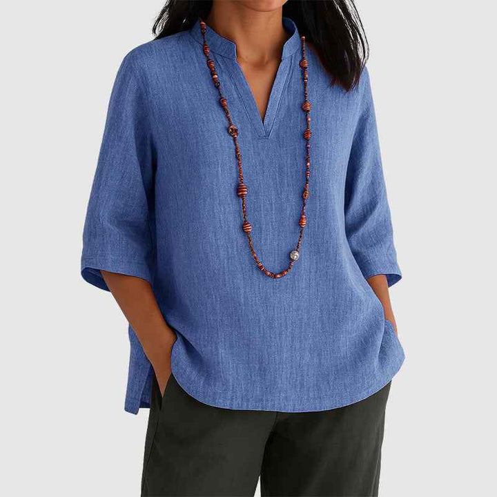 Women's Relaxed Fit Side-Slit Tunic Top