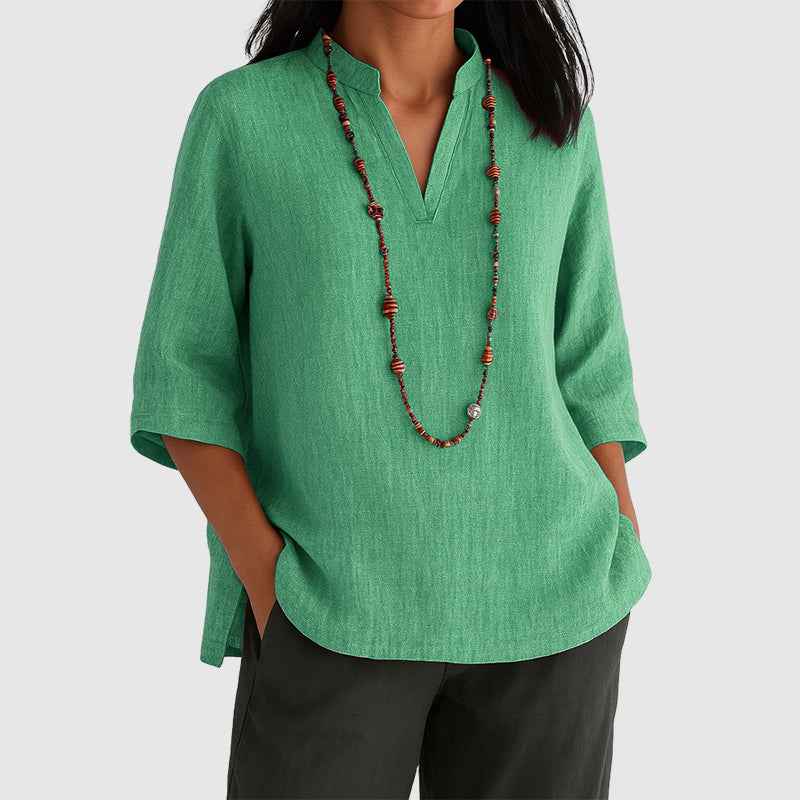 Women's Relaxed Fit Side-Slit Tunic Top