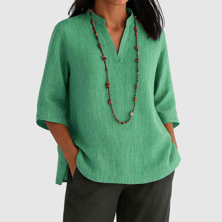 Women's Relaxed Fit Side-Slit Tunic Top