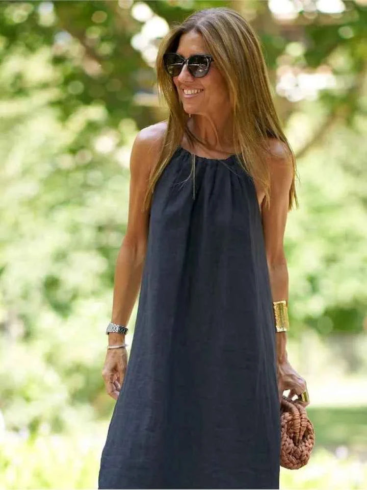 Melinda | Elegant Halter Dress for Summer Events Black