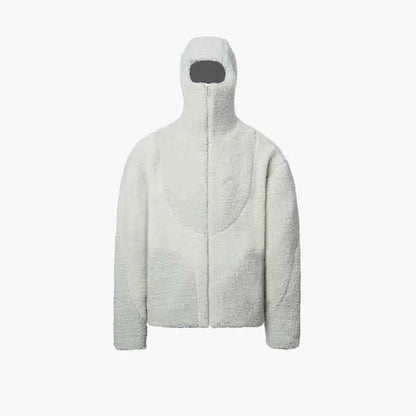 Women's Polyester Jacket Relaxed Fit Stand-Up Collar White Winter White