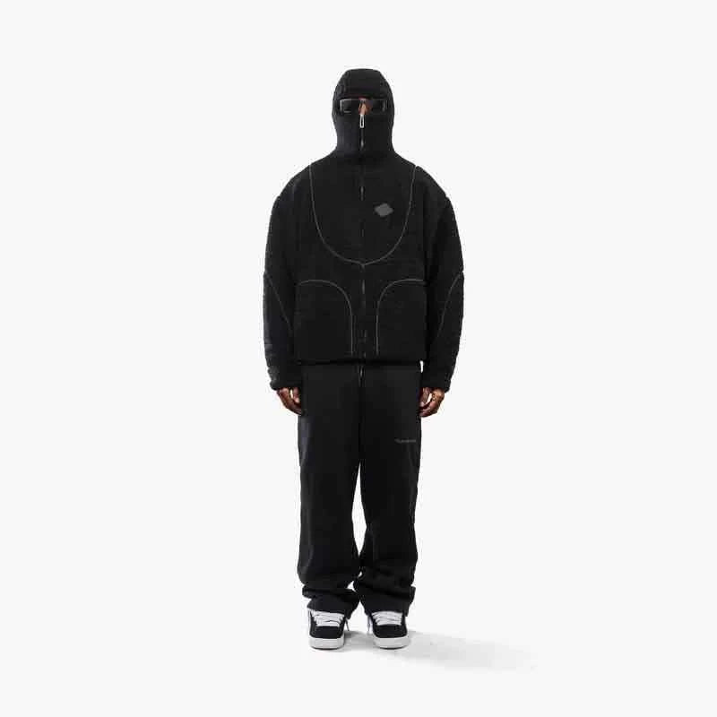 Men and Women Color-Blocked Stand-Collar Fleece Jacket – Y2K Streetwear