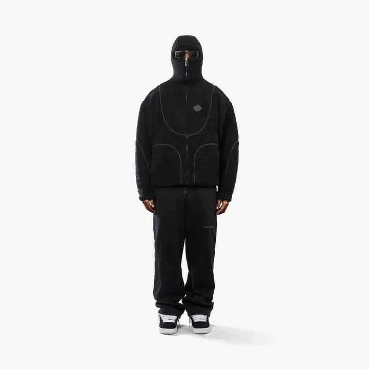 Men and Women Color-Blocked Stand-Collar Fleece Jacket – Y2K Streetwear