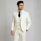 Men's Slim Fit 3-Piece Suit White