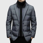 Men's Down Quilted Blazer Jacket Gray