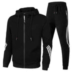 Men's Stylish Two-Piece Tracksuit Set Black