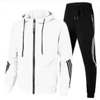 Men's Stylish Two-Piece Tracksuit Set White