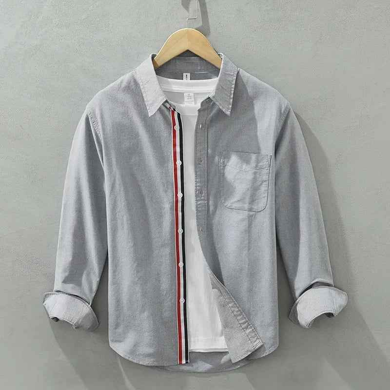 Men's 100% Cotton Casual Shirt Gray