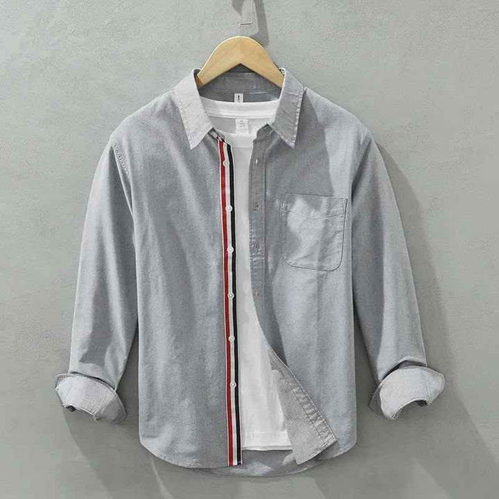 Men's 100% Cotton Casual Shirt Gray