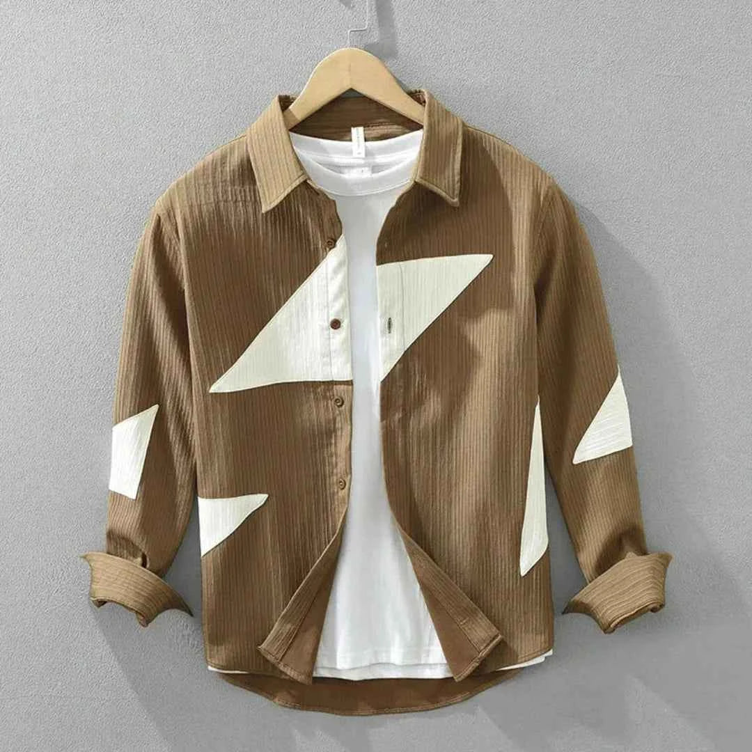Men's 100% Cotton Long Sleeve Shirt Coffee