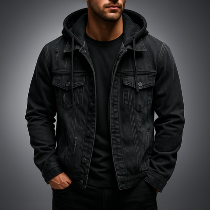 Men's Denim Jacket Regular Fit Pockets Winter
