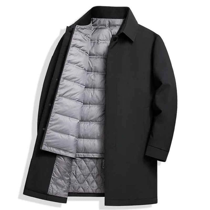 Men's 2-in-1 Duck Down Trench Coat Black
