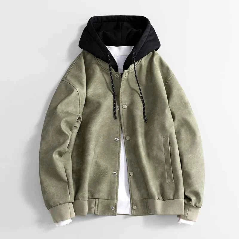 Men's 2-in-1 Leather Jacket Green