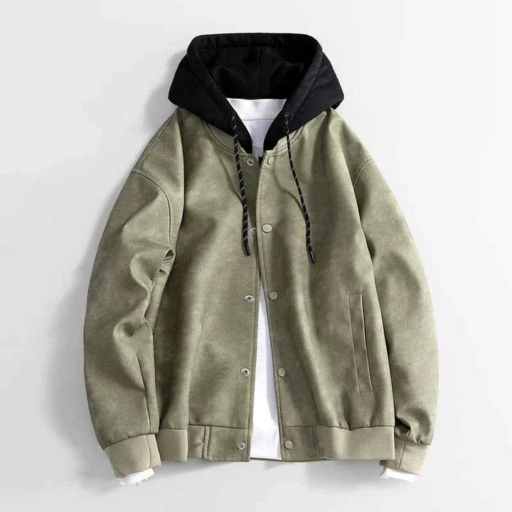 Men's 2-in-1 Leather Jacket Green