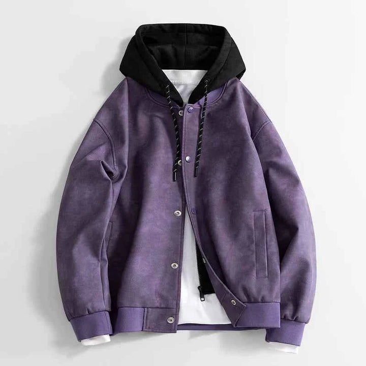 Men's 2-in-1 Leather Jacket Purple