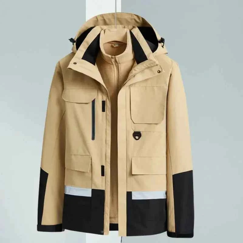 Men's 2-in-1 Waterproof Winter Jacket Khaki