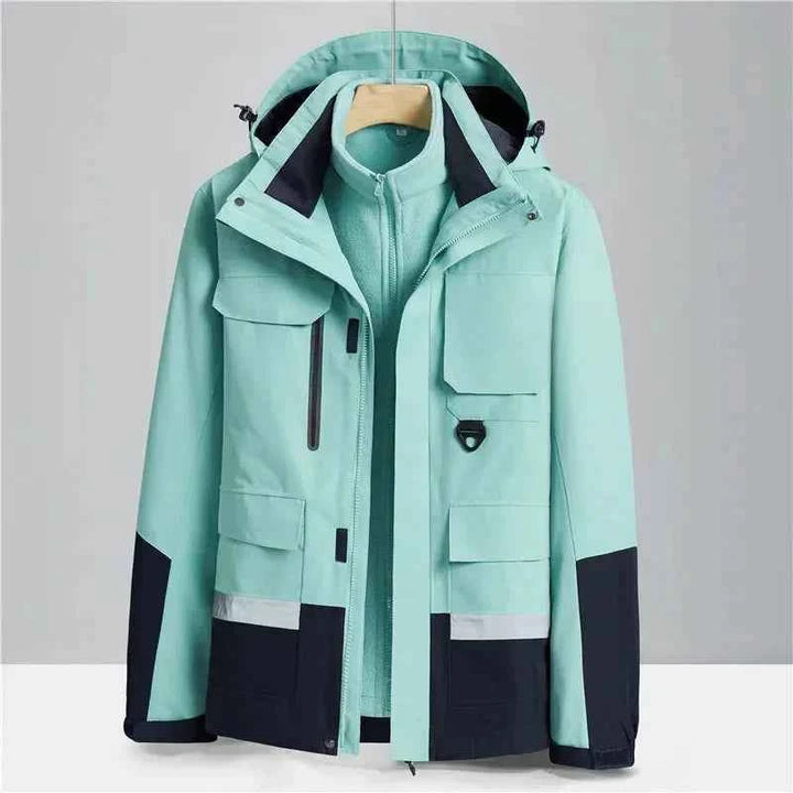 Men's 2-in-1 Waterproof Winter Jacket Blue Green