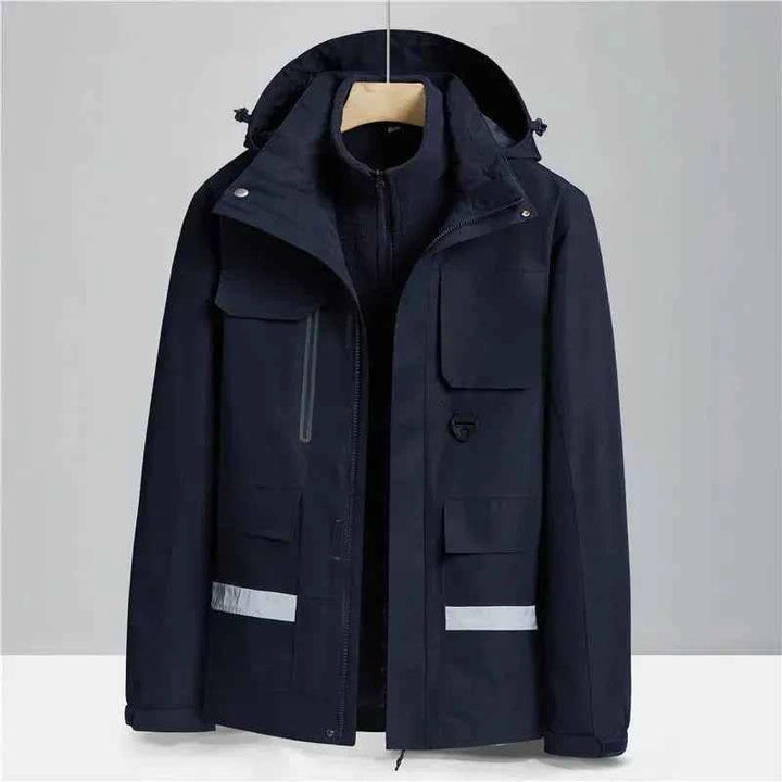 Men's 2-in-1 Waterproof Winter Jacket Dark Blue