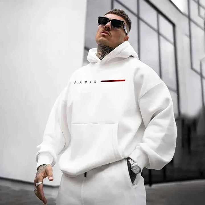 Men's All-Season Pullover Hoodie for Casual Comfort White