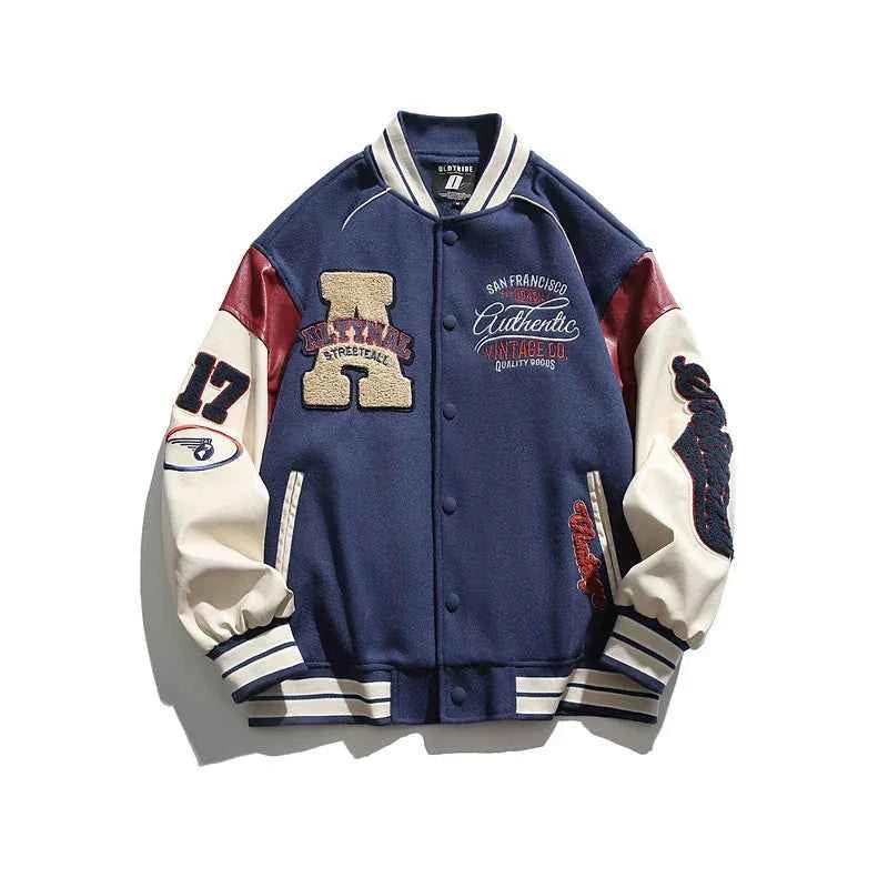 Men's Anti-Wind Baseball Jacket - Autumn Outdoor Coat Blue